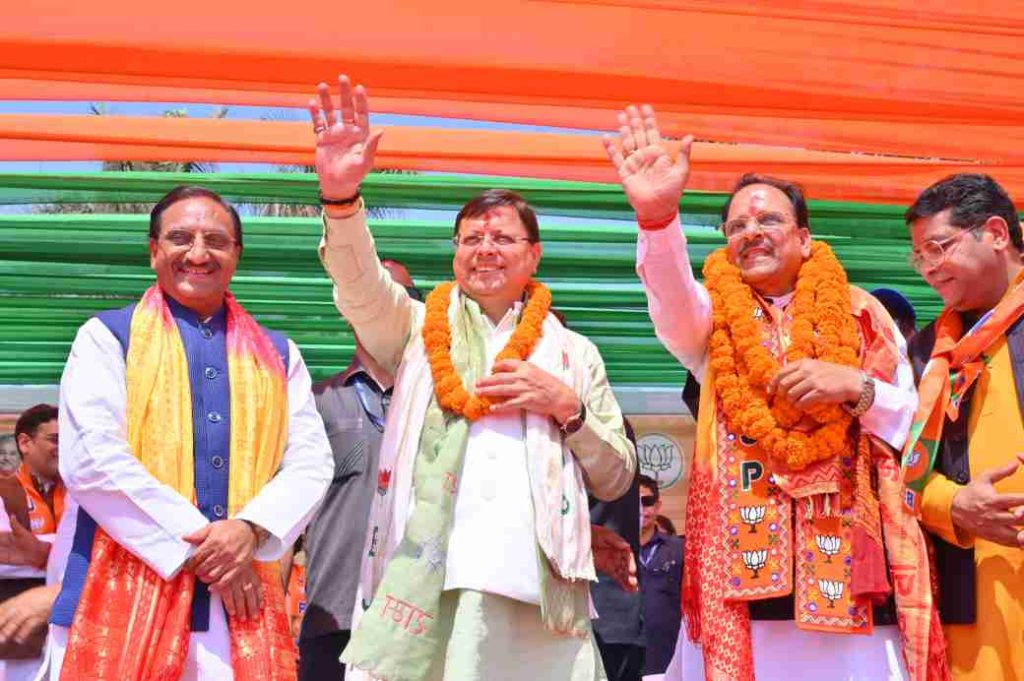 अजय भट्ट के पक्ष में आयोजित रैली में शामिल हुए सीएम धामी, 4 जून को दीपावली मनाने की कही बात