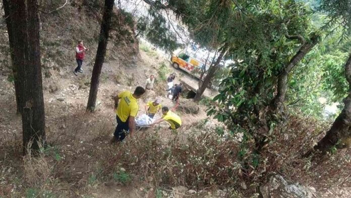 खाई में गिर गई हरियाणा नंबर की कार, तीन लोगों की मौके पर ही दर्दनाक मौत