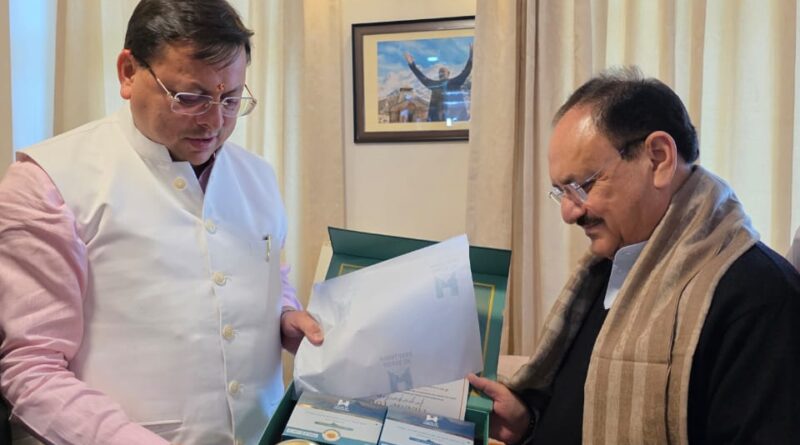 दो दिवसीय दौरे पर उत्तराखंड पहुंचे जेपी नड्डा, सीएम धामी ने किया स्वागत