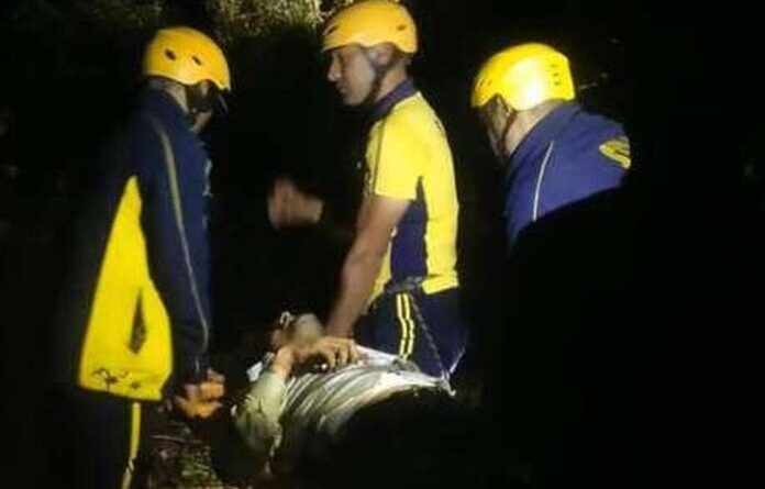 वाहन खाई में गिरा, एक की मौत चार घायल