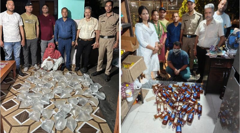 कच्ची, देशी व अंग्रेजी शराब सहित तीन गिरफ्तार