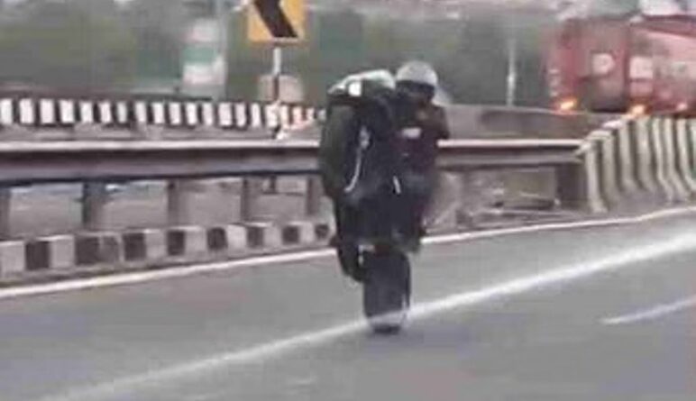 नेशनल हाईवे पर स्टंट बाइकिंग करने पर वाहन सीज
