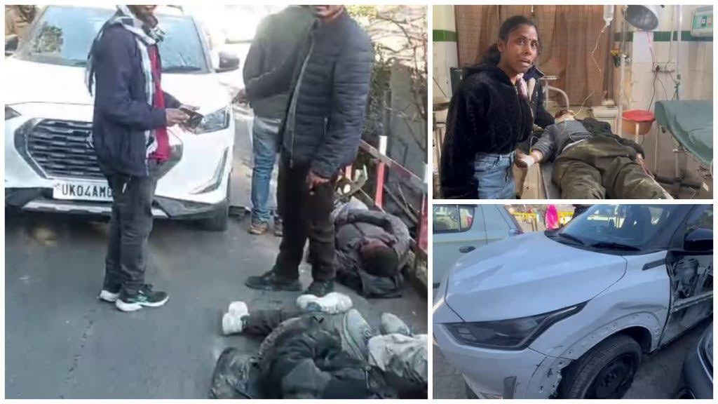 तीन मजदूरों को कुचल डाला तेज रफ्तार कार ने,चालक पुलिसकर्मी मौके से फरार