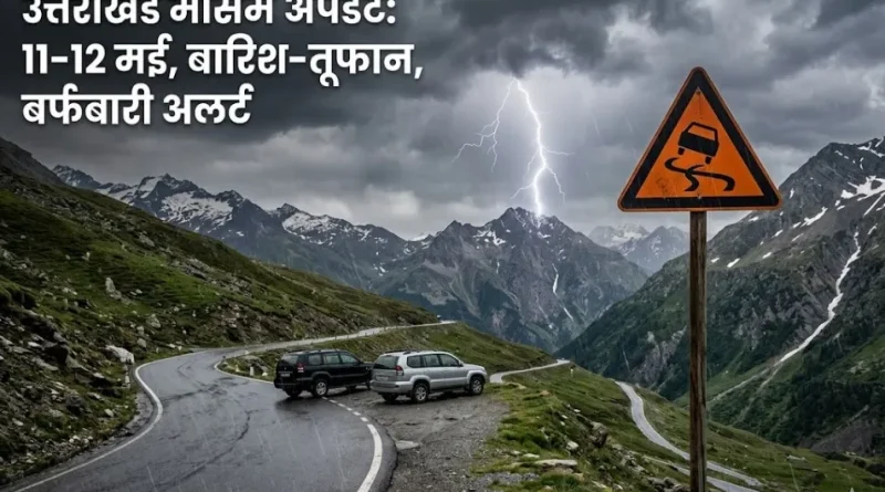 उत्तराखंड मौसम अपडेट: 11-12 मई को बारिश और तेज हवाओं का अलर्ट, पहाड़ों में बर्फबारी के आसार